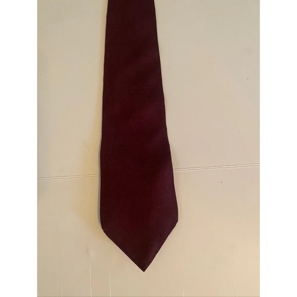 T.K.S. for Nordstrom Mens Burgundy Silk Wavy Textured Weave Necktie Neck Tie